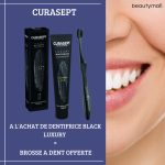 CURASEPT BLACK LUXURY WHITENING DENTIFRICE 75ML = 1 Brosse à Dent OFFERT