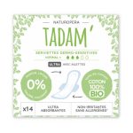 Tadam Serviette Ultra Coton Bio Normal+ 14un
