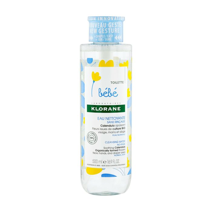 Klorane - Eau nettoyante sans rinçage au Calendula apaisant - Bébé - Peau normale 500 ml – Image 2