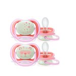 AVENT Lot 2 sucettes ultra air night rose 6-18 mois