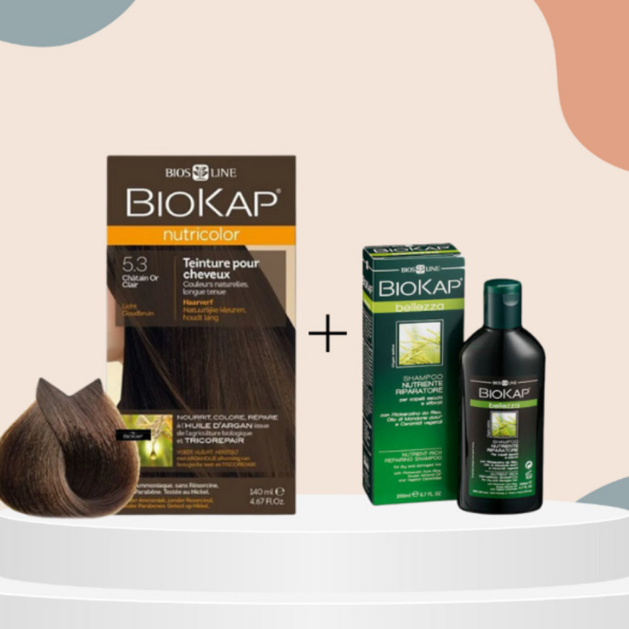 Biokap nutricolor 5.3 140ml+Sampoing nourissant reparateur 100ml pack – Image 1