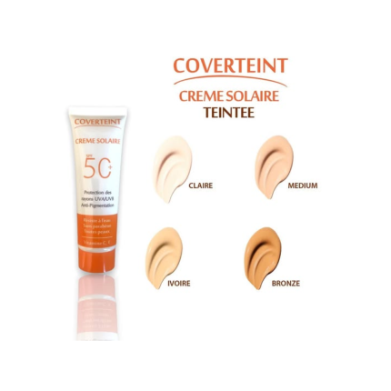 Coverteint creme solaire teintee claire spf50+ 50ml