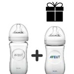 AVENT BIBERON NATURAL EN VERRE 240 ML SCF053/17 + AVENT BIBERON NATURAL 260ML SCF070/25  OFFERT