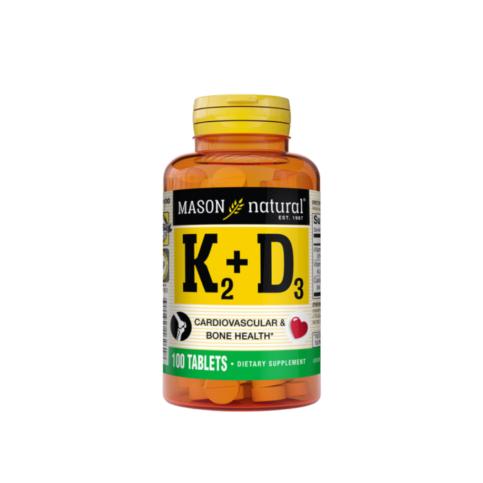 Mason Natural K2+D2 100 tablets – Image 1