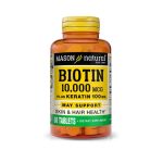 Mason Natural Biotin 10000mcg plus keratin 100mg 60 tablets