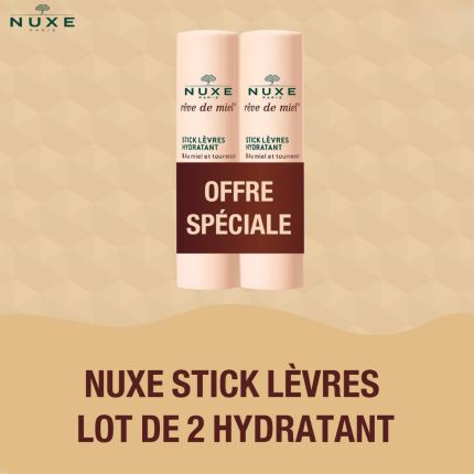 NUXE Rêve de Miel – Stick Lèvres Hydratant Lot de 2