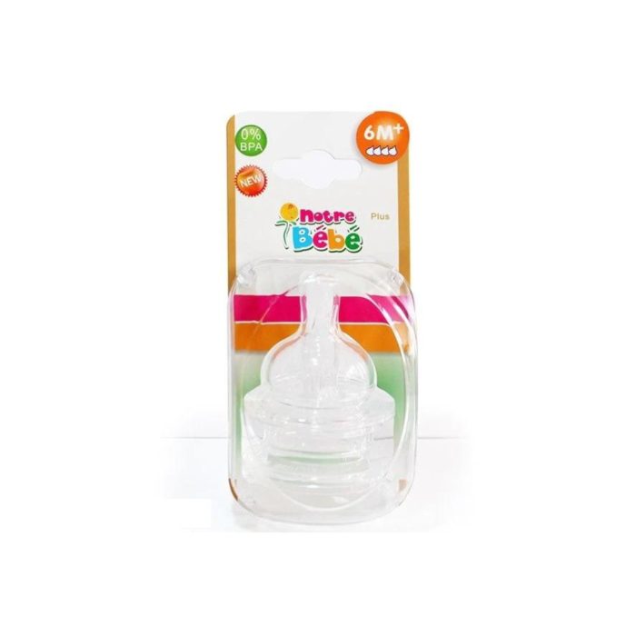 Notre Bebe 2 Tetines Debit +6m Variable – Image 1