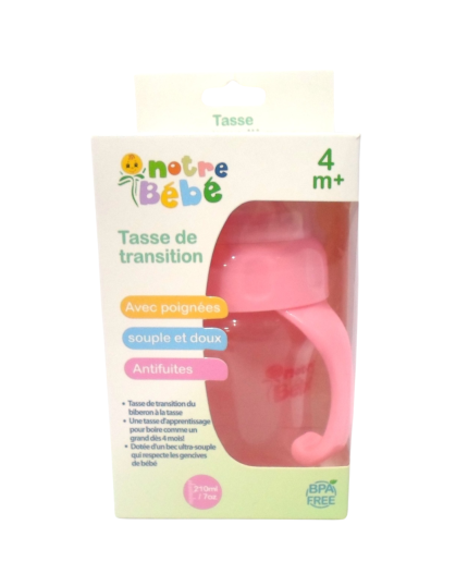 Notre bebe Tasse de transition bec souple +4m 210ml