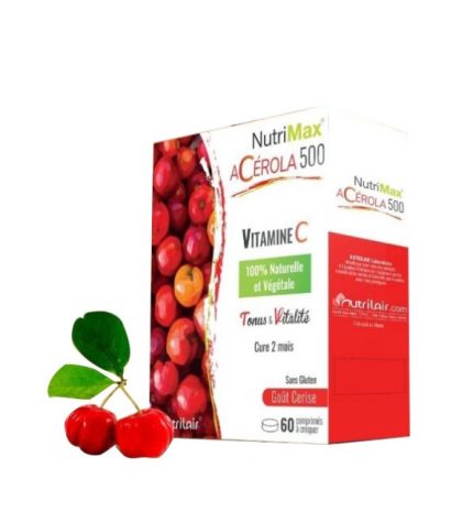 Nutrimax Acérola 500 Vitamine C - 60 comprimés à croquer