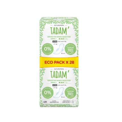 Tadam Serviette Ultra Sensitive Coton Bio Normal+ 28pcs