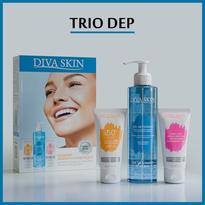 Diva Skin PACK Creme Anti Taches 50ml+ Gel Nettoyant 200ml + Ecran Invisible – Image 1