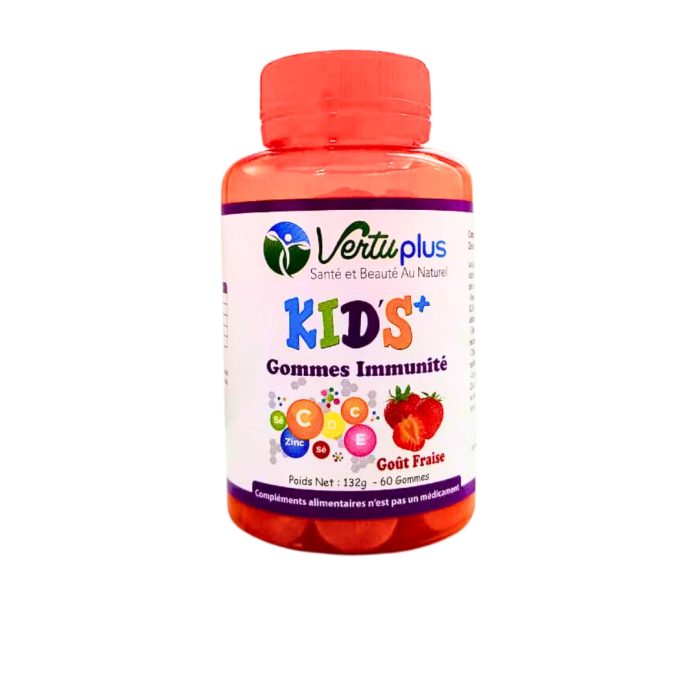 Vertu Plus Kids+ Immunites Gout Fraise 60 Gommes – Image 1