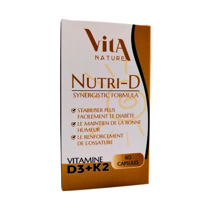 Vita Nature Nutri-d D3+K2 60 Capsules – Image 1