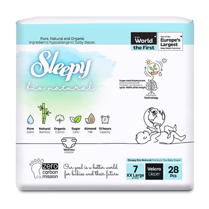 Sleepy bio natural Couches Taille 7 XXL+ 20-30kg/28pcs – Image 1