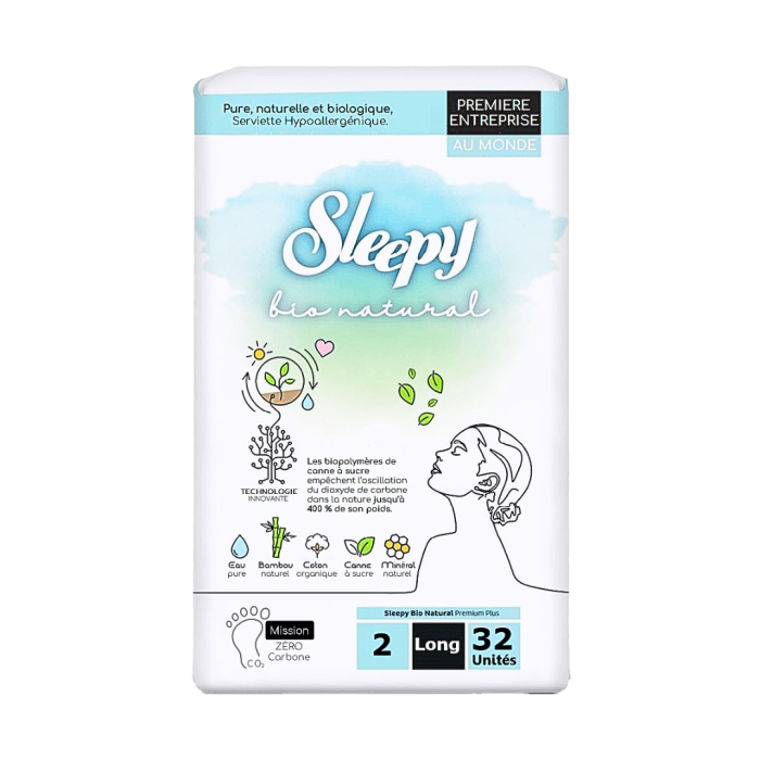 Sleepy bio natural panty liner long 32pcs – Image 1
