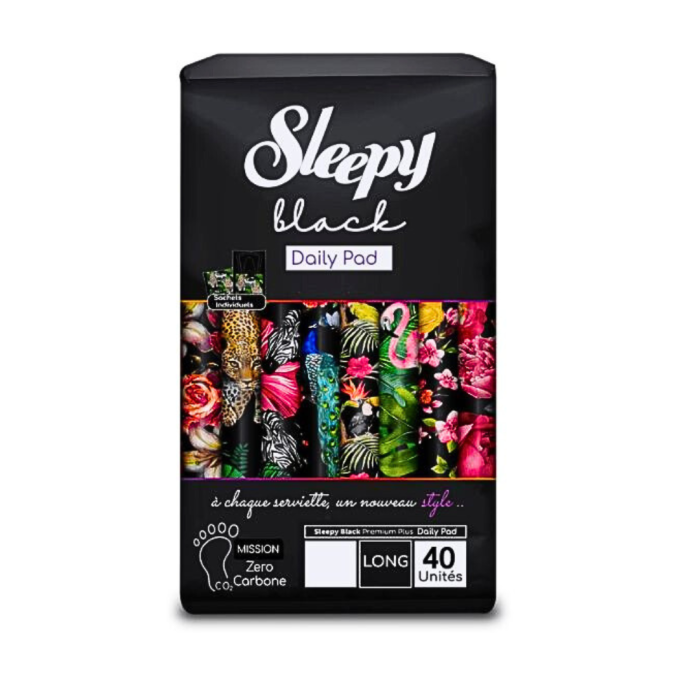 Sleepy black panty liner Normal 40pcs – Image 1