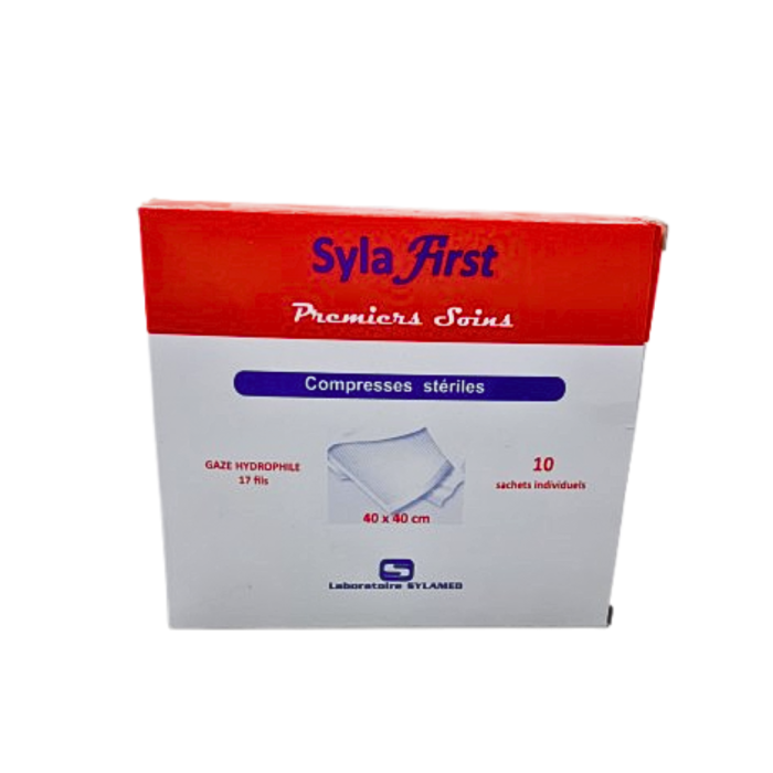 Sylafirst Compress Sterilies 40*40 Bte de 10pcs – Image 1