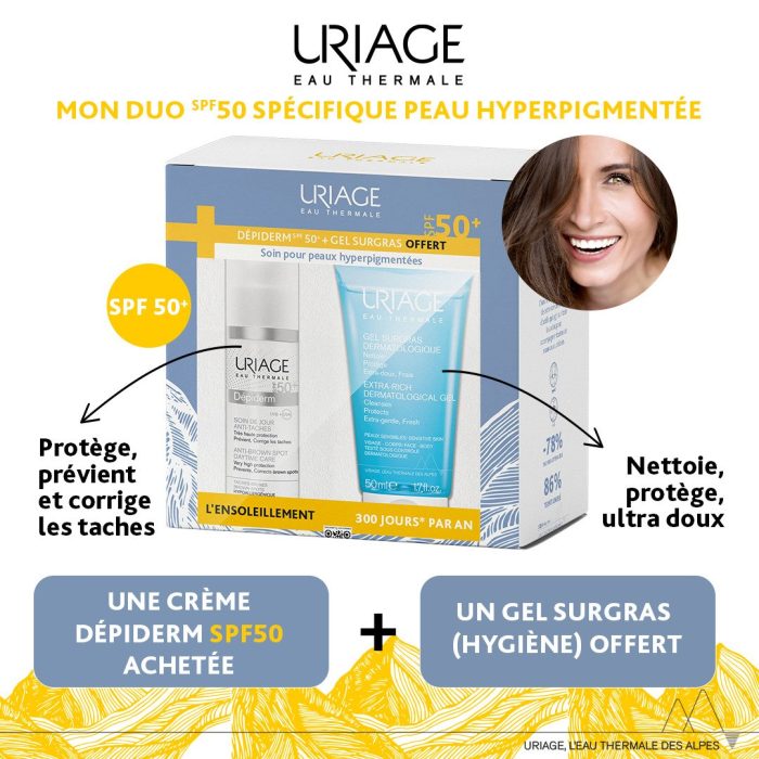 Uriage Depiderm Spf50 + Gel Surgras 50ml OFFERT – Image 1