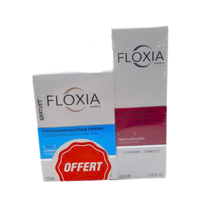 Floxia duo pack " creme regeneratrice 40ml+Savon Exfoliant disco 125g" – Image 1