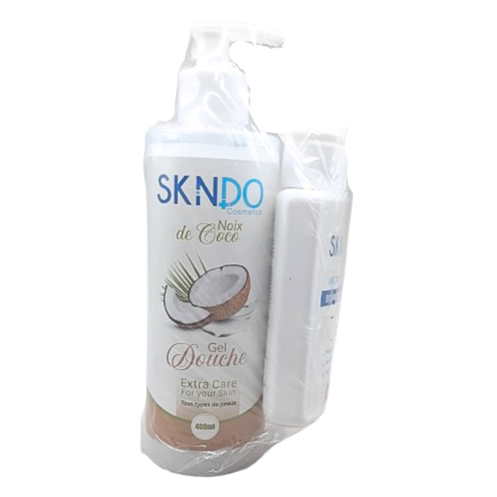 Skindo duo pack " gel douche de coco 400ml+lait corporel 125ml" – Image 1