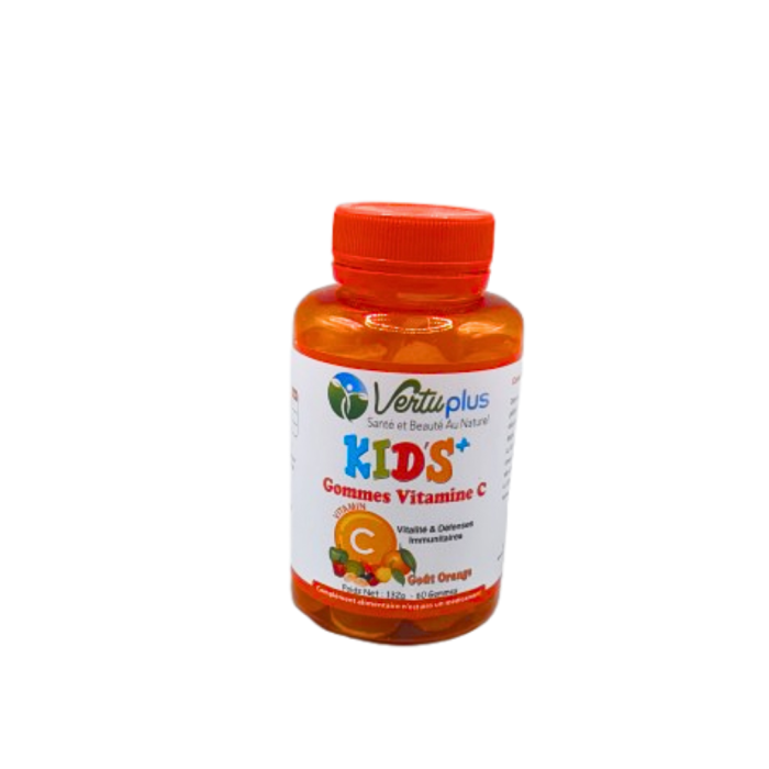 Vertu plus Kids+ vitamine C Gout orange 60 gommes – Image 1