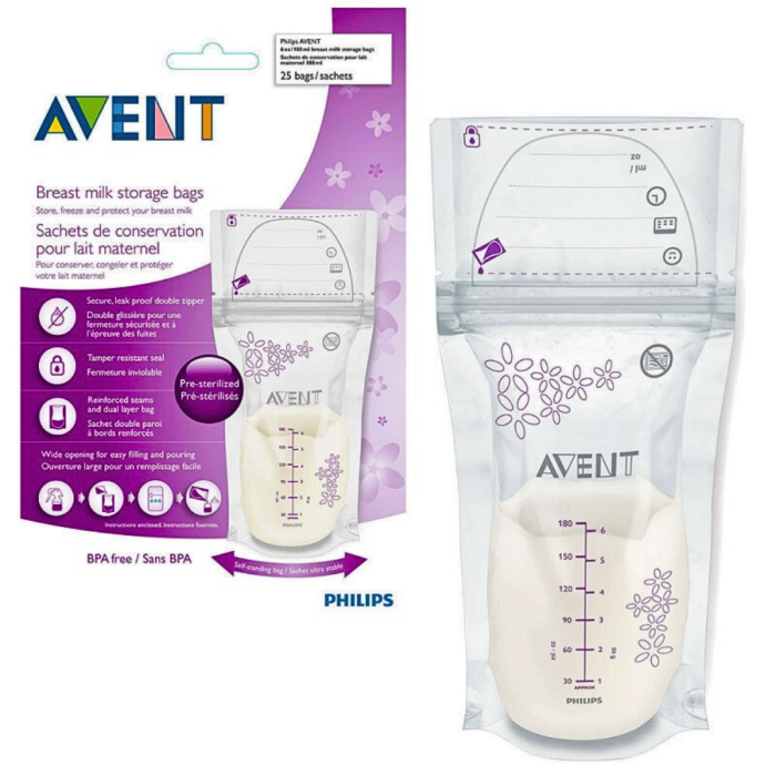 Avent - SCF603/25 - Sachets de conservation pour le lait maternel 180 ml - X25 – Image 1