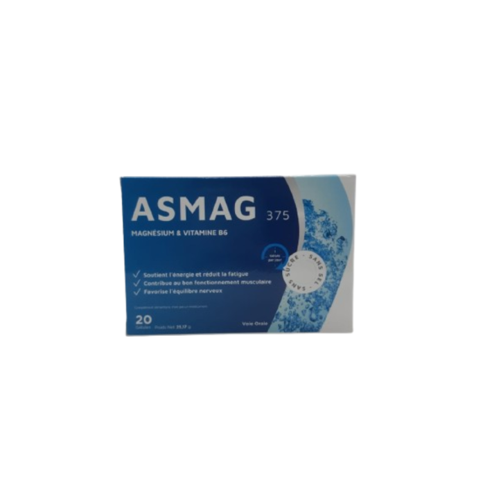Asmag Magnesium - Vitamine B6 20 Gelules – Image 1
