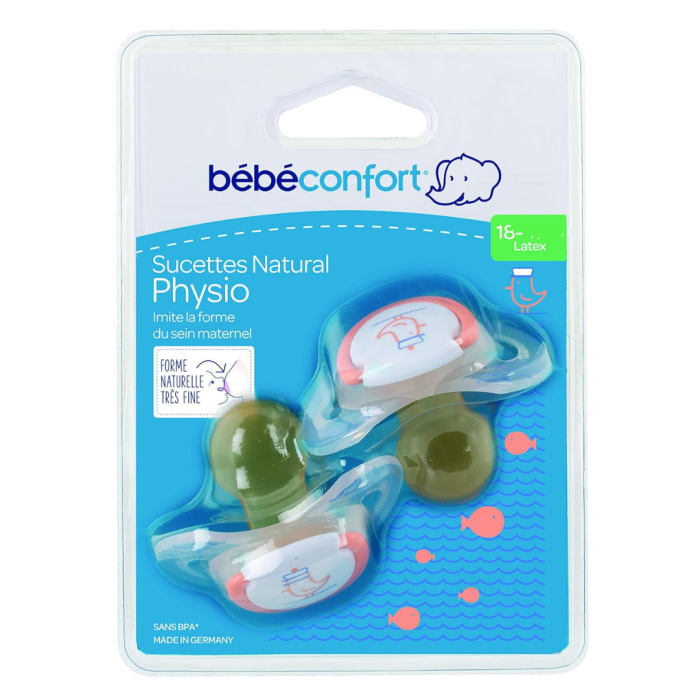 Bebe Confort 2 Sucette Natural Physio 16-18m Latex Navy – Image 1
