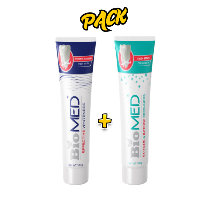 Biomed Pack Dentifrice Effective 100g + Dentifrice Extreme 100g – Image 1