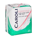 CAROLI SERVIETTES PÉRIODIQUES ULTRA SUPER PLUS CAPACITÉ D'ABSORPTION 5 GOUTTES PAQUET X12