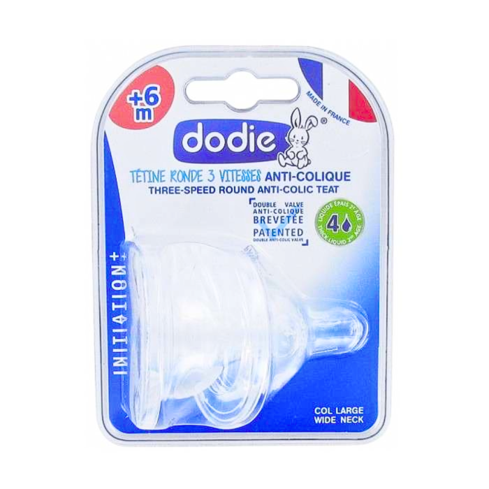 Dodie 2 Tetines Ini+ Anti-Colic D4 +6m Liquide Epaise 2Age – Image 1