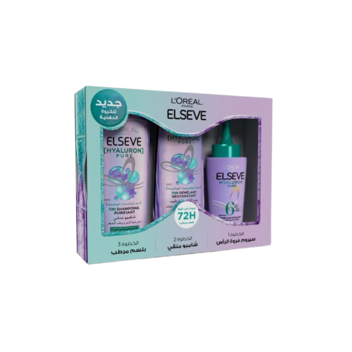 Elseve Routine Hyaluron Pure Serum+ Shampooing + Apres-Shampooing – Image 1
