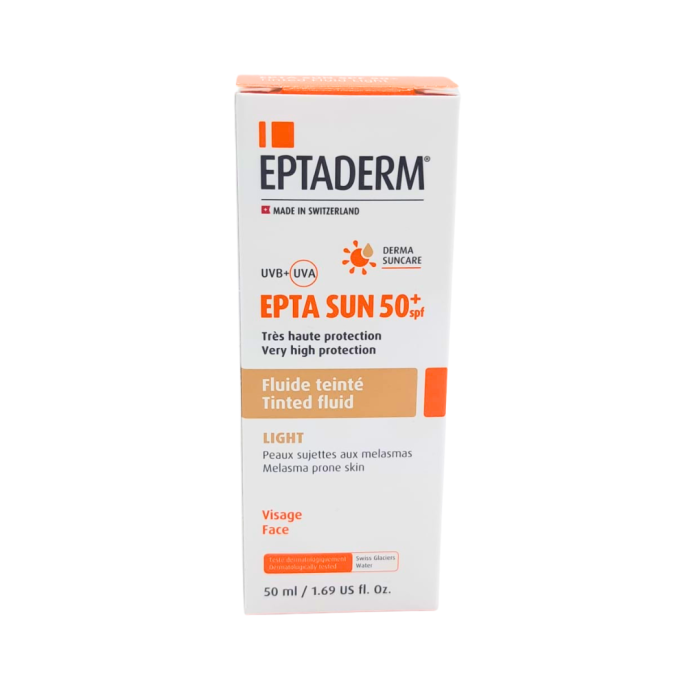 Eptaderm Epta Sun spf50+ Fluide Teinte Light 50ml – Image 1