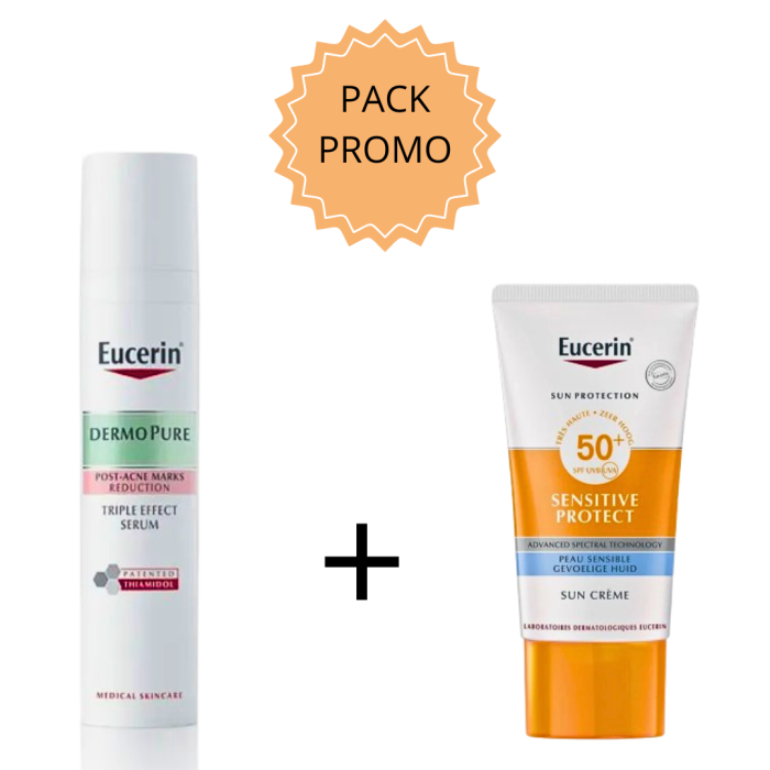 Eucerin Dermopure Triple Effect Serum 40ml+Sun Creme spf50+ 50ml Pack – Image 1