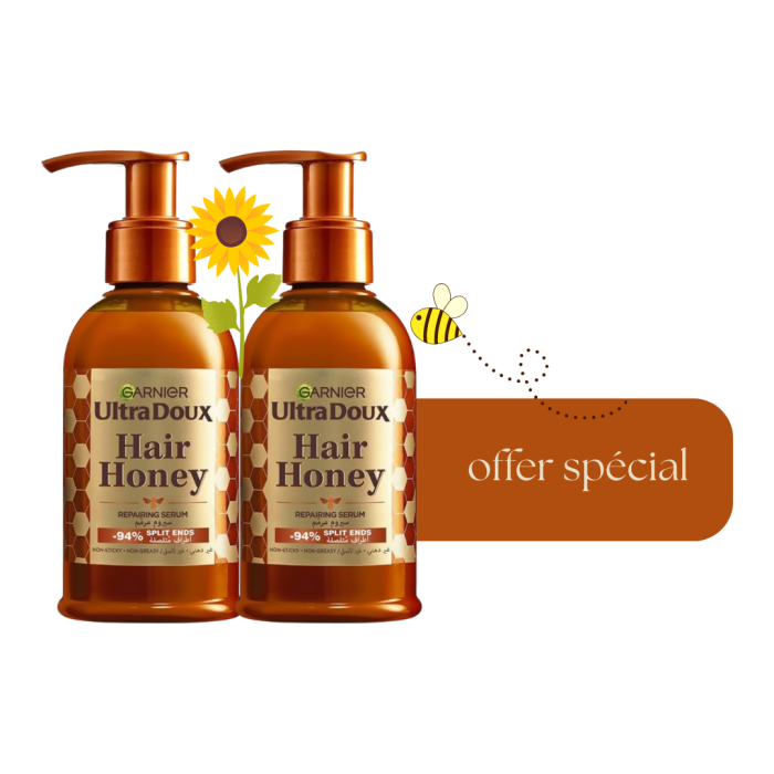 Garnier Ultra Doux Serum Hair Honey 115mlx2 Pack – Image 1