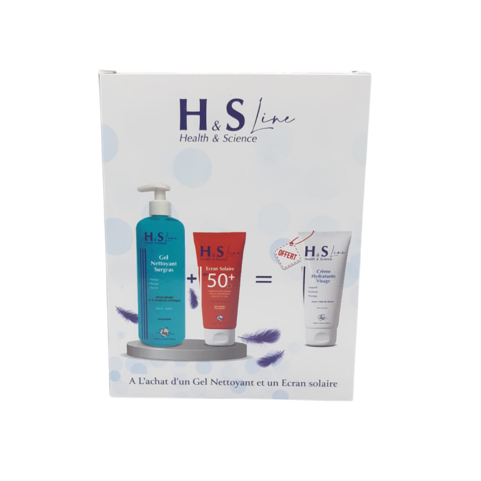 H&S Line Gel Nettoyant 250ml+Ecran Solaire Invisible spf50+50ml + Creme Hydratant 50ml Pack – Image 1