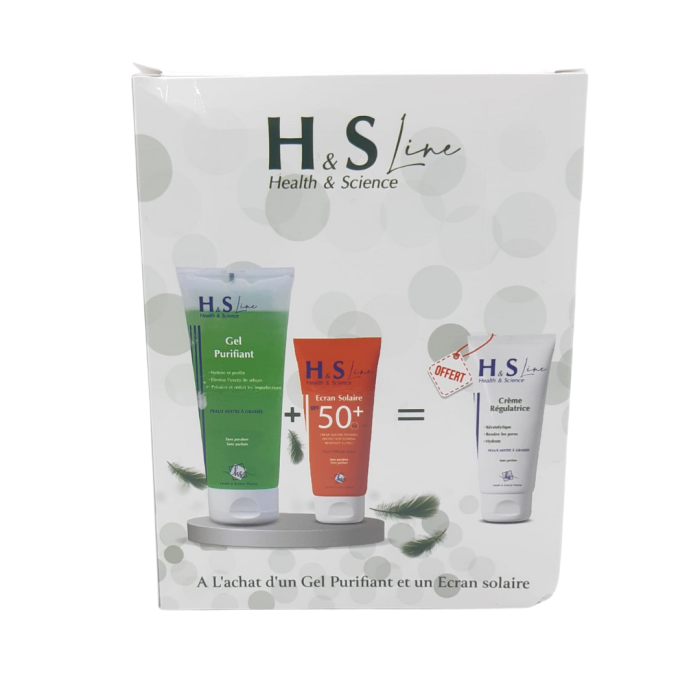 H&S Line Gel Purifiant 200ml + Ecran Solaire 50ml + Creme Regulatrice 50ml Pack – Image 1