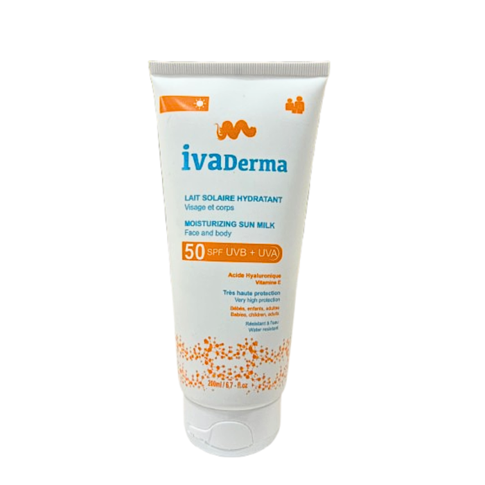 Ivaderma Lait Solaire Hydratant Spf50 200ml – Image 1