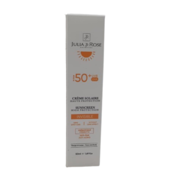 Julia & Rose Creme Solaire Invisible Aux Prebiotiques Spf50+ 50ml – Image 1
