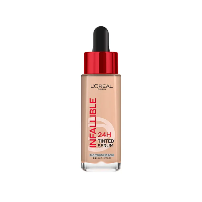 L'Oreal Infallible 24H Tinted Serum 30ml 3-4 Light Medium – Image 1