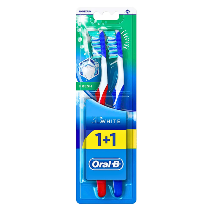 Oral-B Brosse A Dents 3D White Fresh 1+1 Pack – Image 1