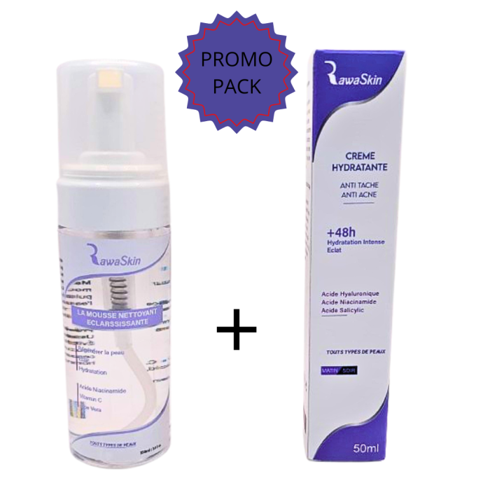 RawaSkin Pack Creme Hydratante 50ml+Mousse Nettoyant 150ml – Image 1