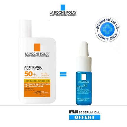 Roche Posay Anthelios Fluide UVMUNE 400 Invisible+Hyalu B5 Serum 10ml Pack