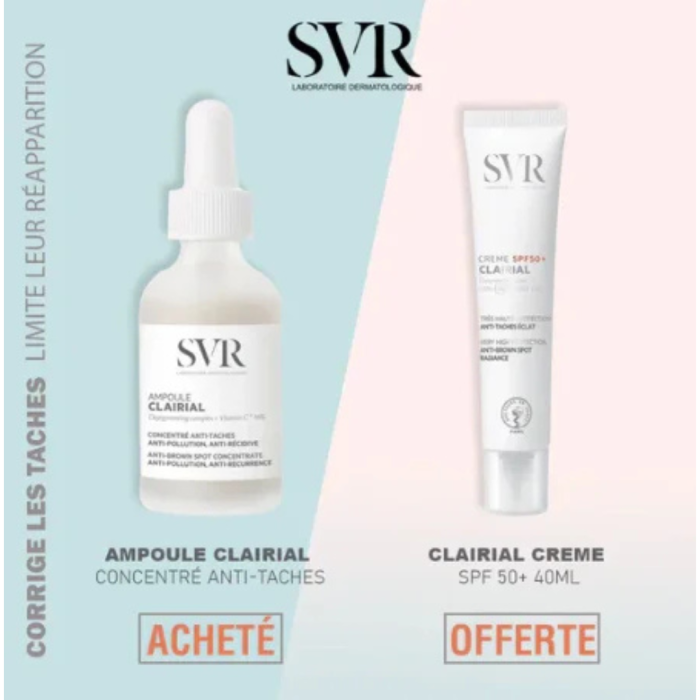 Svr Clairial Ampoule 30ml+Clairial Creme Spf50+ 40ml Pack – Image 1