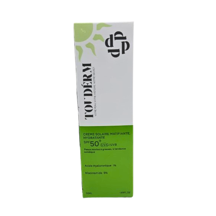 Touderm Creme Solaire Matifiante Hydratante spf50+ Peaux Mixtes A Grasses 50ml – Image 1