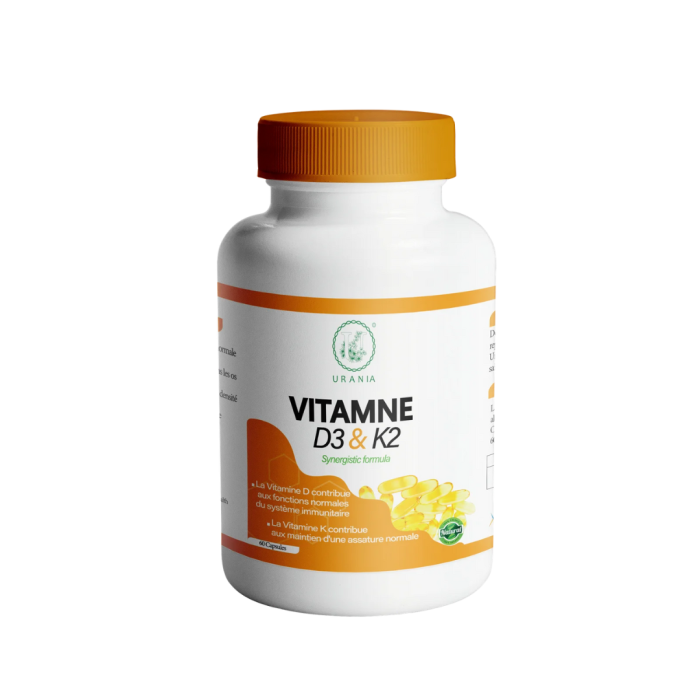 URANIA Vitamine D3&K2 60 Capsules – Image 1