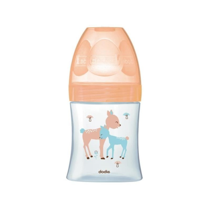 Dodie Biberon Sens+ Verre 150ml Beige 0-6m Tetine Plat D1 – Image 1