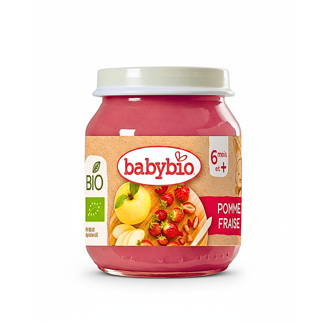 Babybio-Petit-Pot-Pomme-Fraise-130g Babybio Petit Pot Pomme Fraise 130g – Image 1