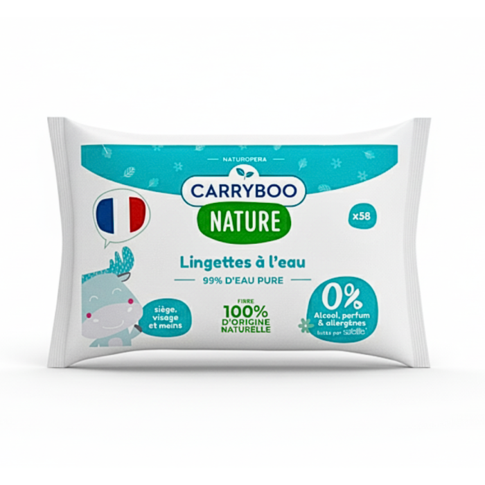 Carryboo Lingettes A L'eau Pure Calendula 58 Pieces – Image 1