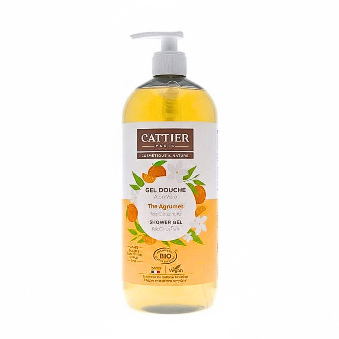 Cattier-Gel-Douche-Aloe-Vera-Parfum-Clelentine-Fleur-Doranger-1L Cattier Gel Douche Aloe Vera Parfum Clelentine-Fleur D'oranger 1L – Image 1